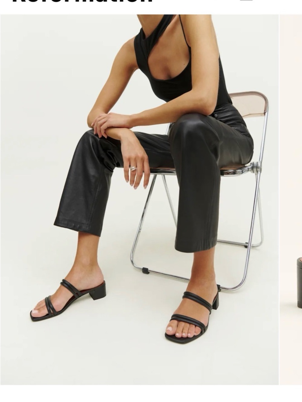 Reformation Maxine Tubular Block Heel Sandals